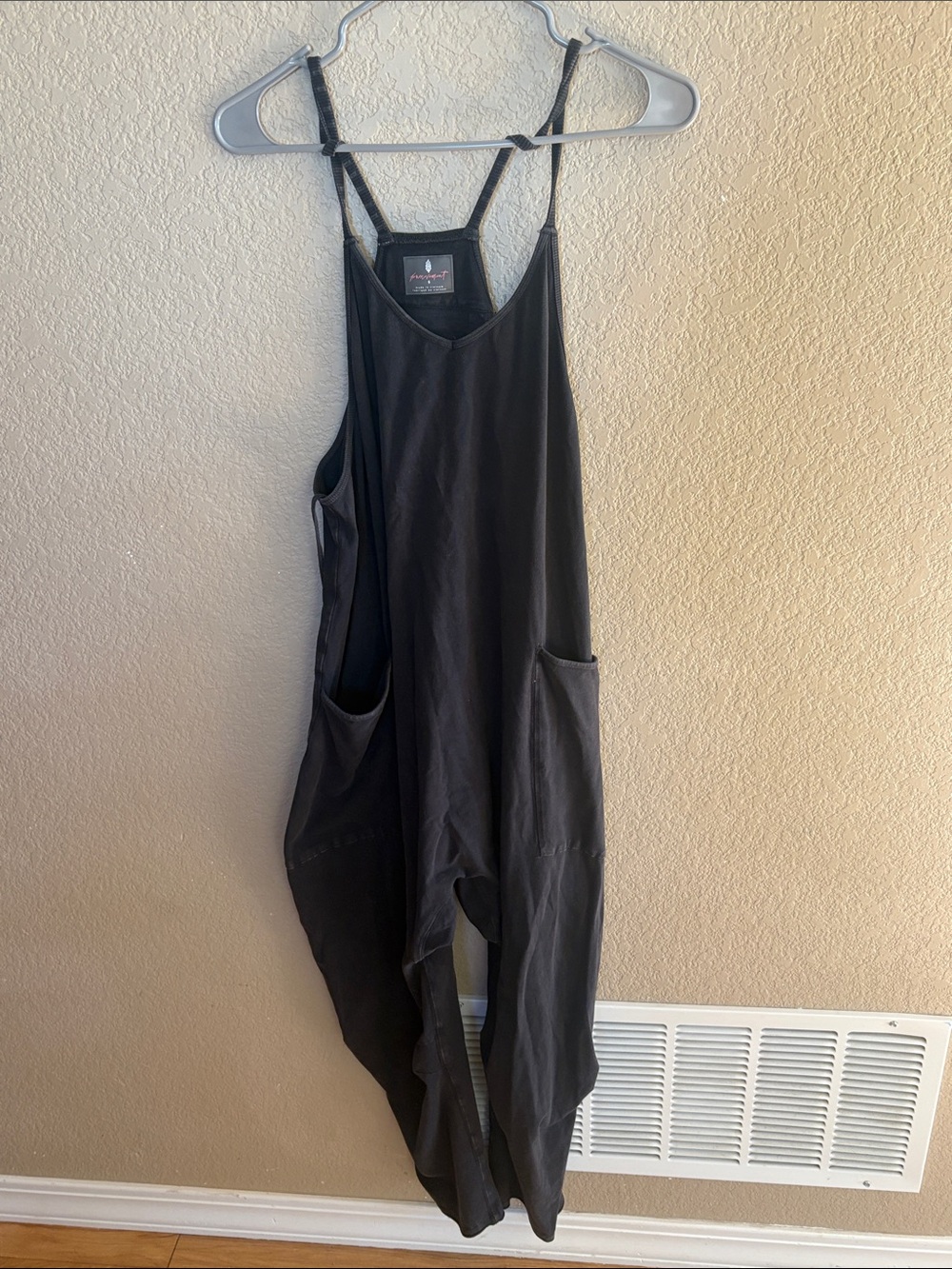 Free People Black Slouchy Pocket Jumpsuit